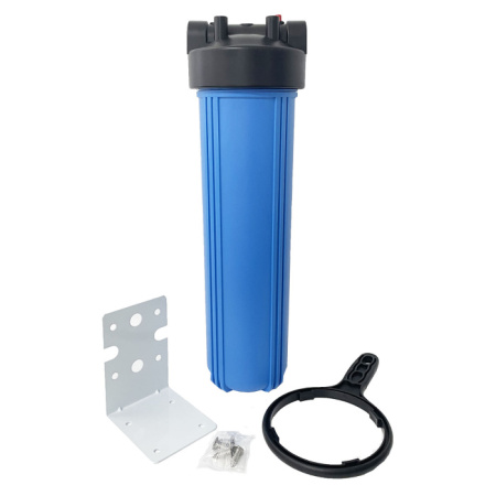 Korpuss BIG BLUE 20'' BRASS PORT 1'' ar uzgriežņu atslēgu un kronšteinu
