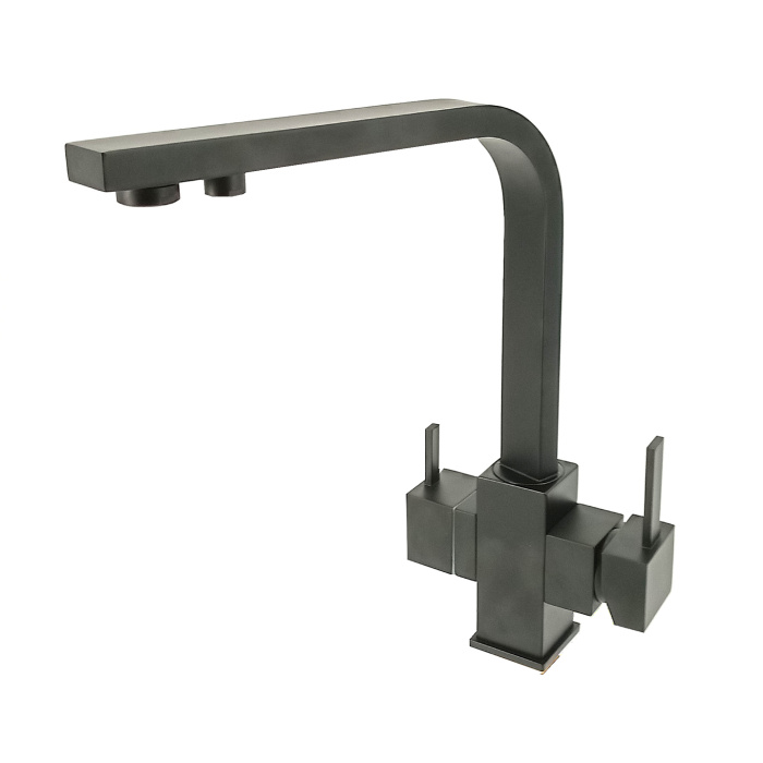 Virtuves jaucējkrāns mod. A-101-BLACK (HOT-COLD-RO)