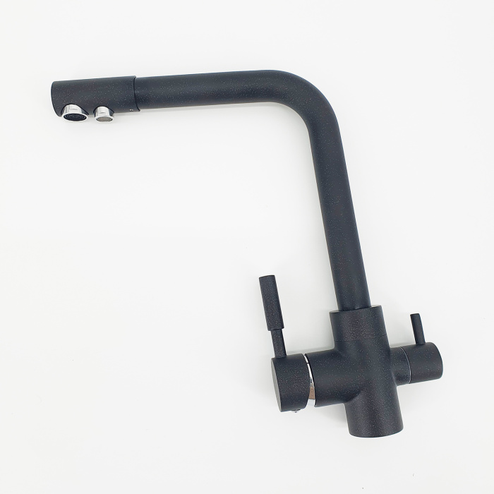 Virtuves jaucējkrāns mod. A-103-BLACK STONE (HOT-COLD-RO)