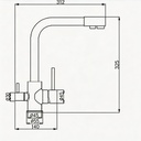 Jaucējkrāns A-103-WHITE ar trīsceļu funkciju un dzeramā ūdens iespēju
