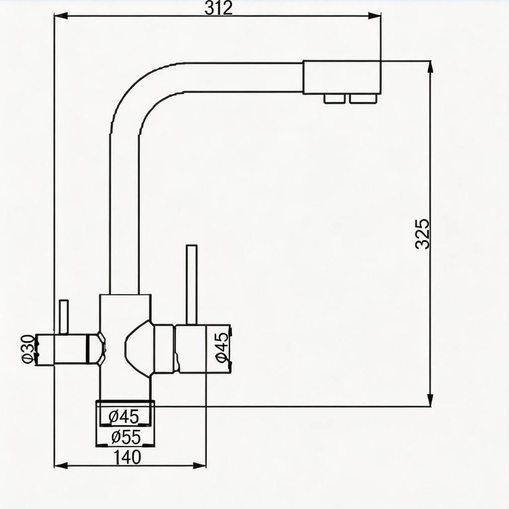 Jaucējkrāns A-103-OAT ar trīsceļu funkciju un dzeramā ūdens iespēju