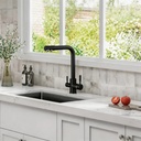 Jaucējkrāns A-103-BLACK FLASH ar trīsceļu funkciju un dzeramā ūdens iespēju