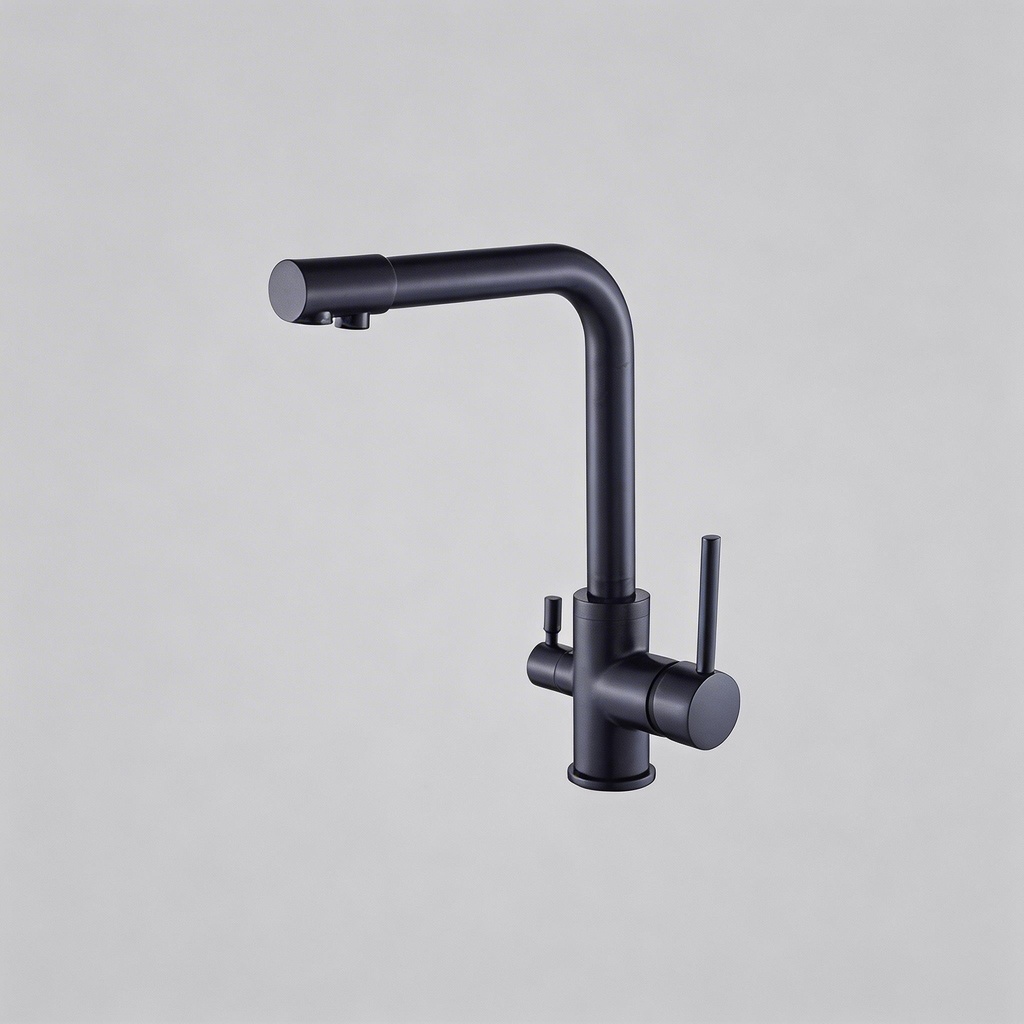 Jaucējkrāns A-103-BLACK ar trīsceļu funkciju un dzeramā ūdens iespēju