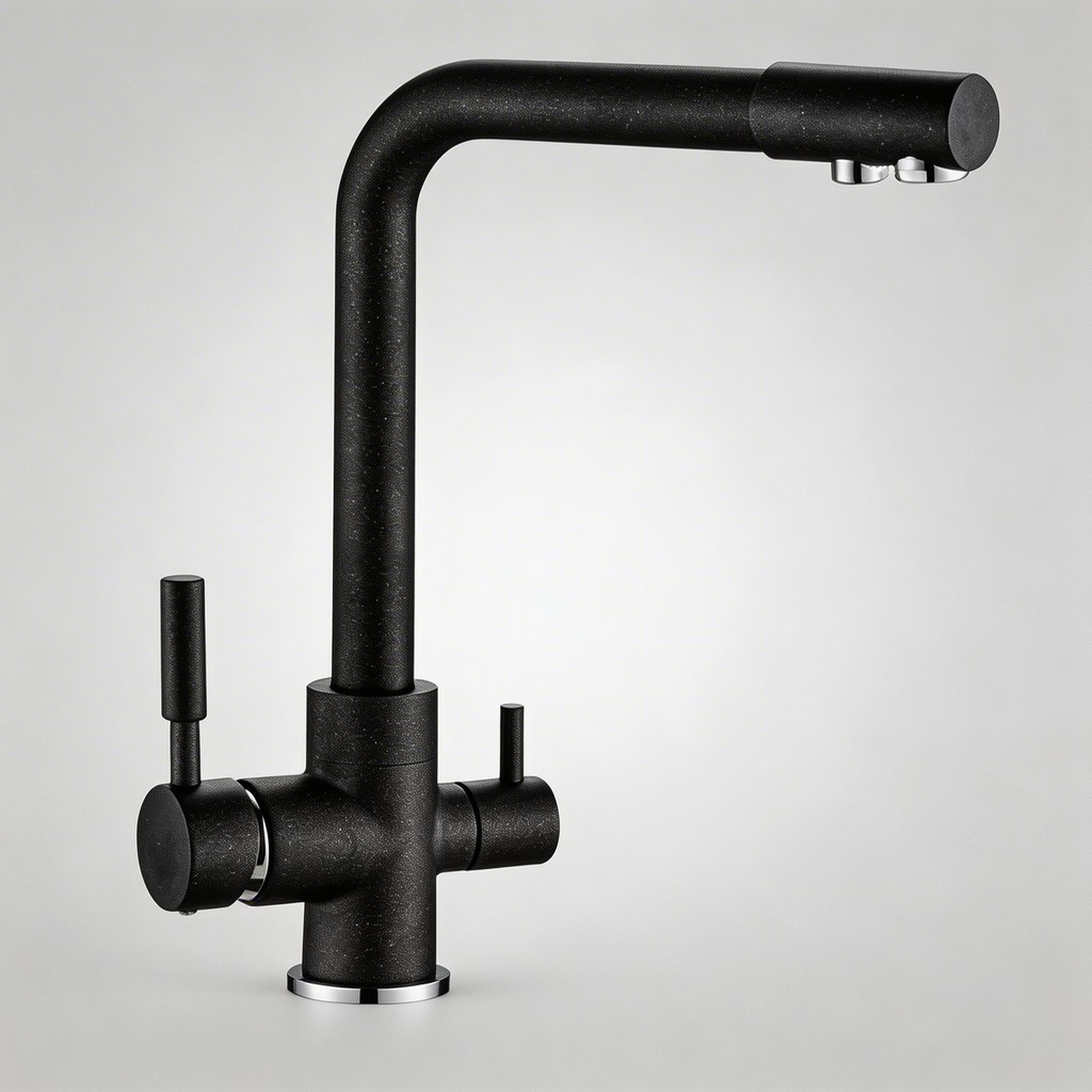 Jaucējkrāns A-103-BLACK STONE ar trīsceļu funkciju un dzeramā ūdens iespēju