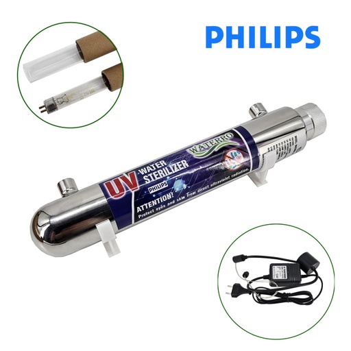 UV sterilizators WATERRO UV11W=11W*1 PHILIPS, maksimālā plūsma 0,23t/h, 1/4''